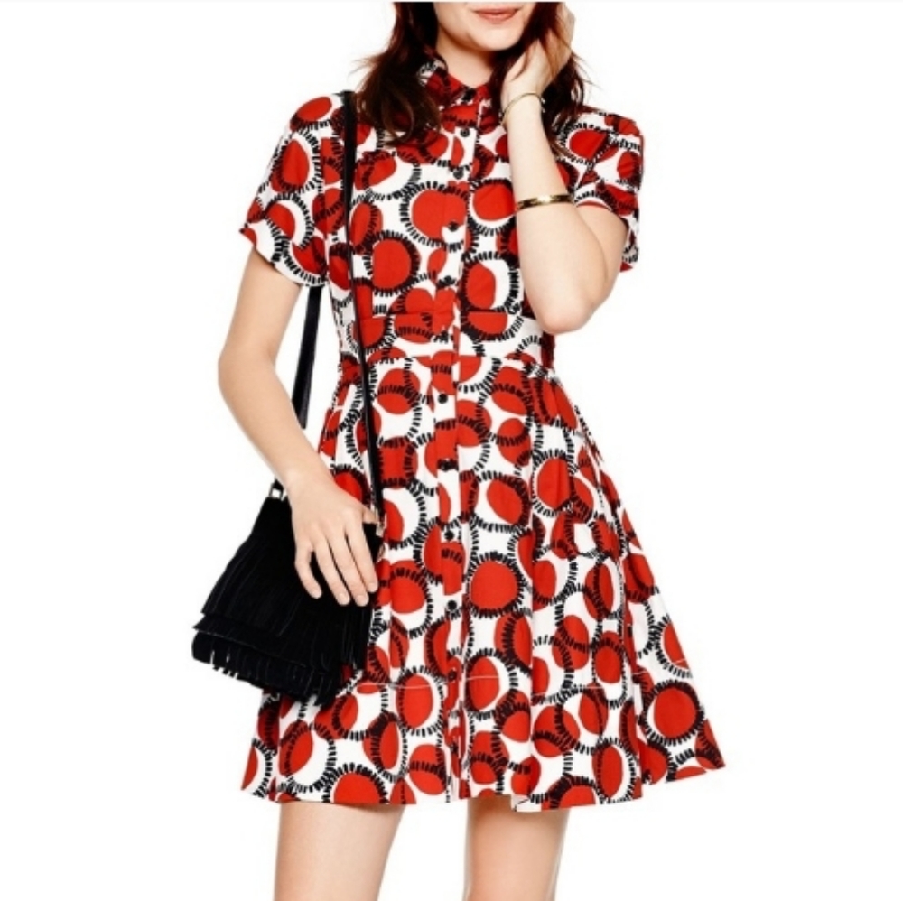Kate Spade Red and White Patterned Dress